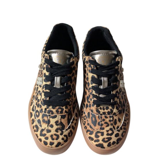 Guess Womens Leopard Print Lace-Up Low-Top Round Toe Sneakers Size 7 New w/o Box - Picture 2 of 10
